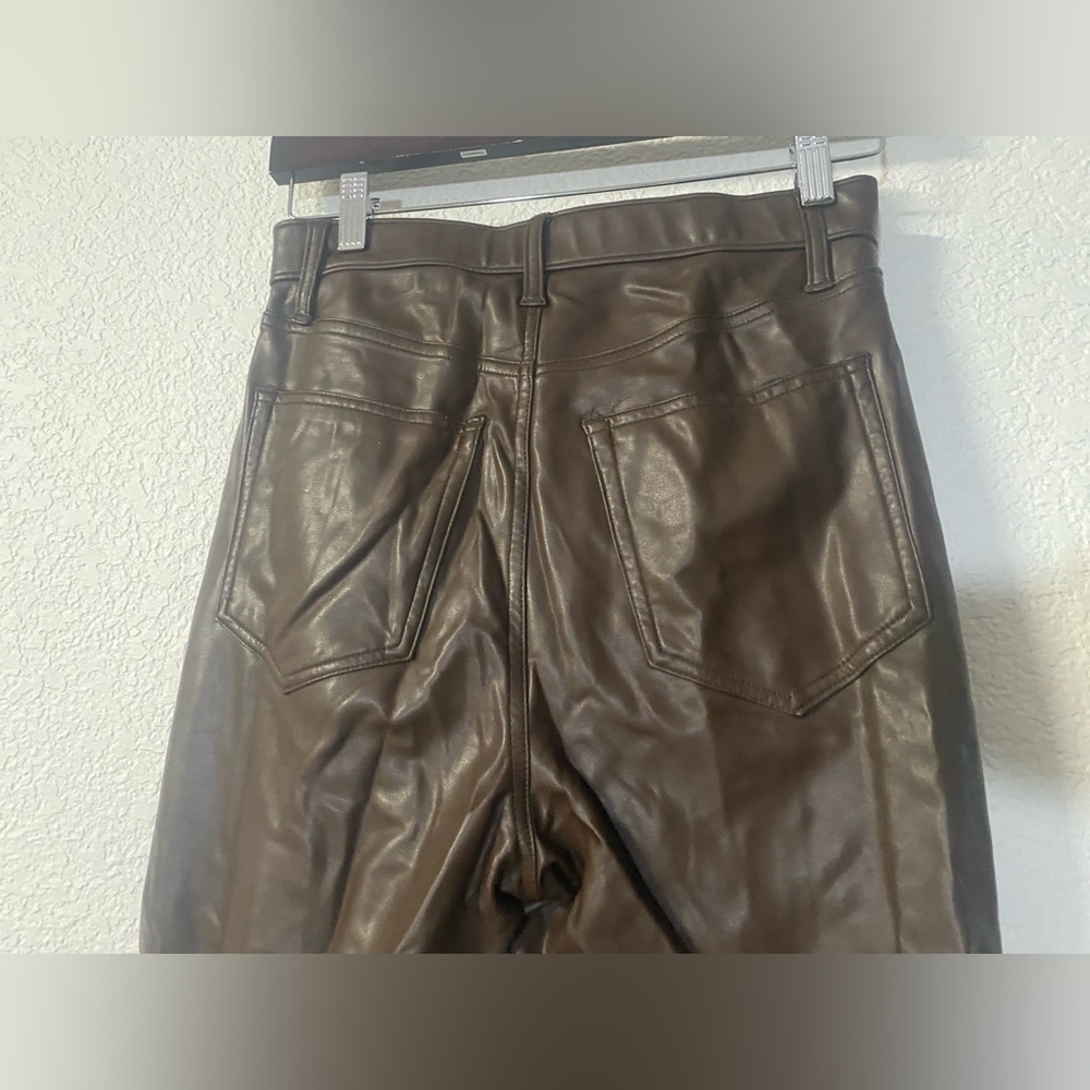 Abercrombie & Fitch Brown the 90’s Straight Ultra High rise faux leather pants - Picture 4 of 12
